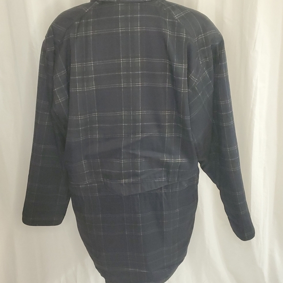 London Fog Womens Jacket Coat Multicolor Navy Plaid Snap Mock Neck Pockets Sz 0X - Picture 5 of 11